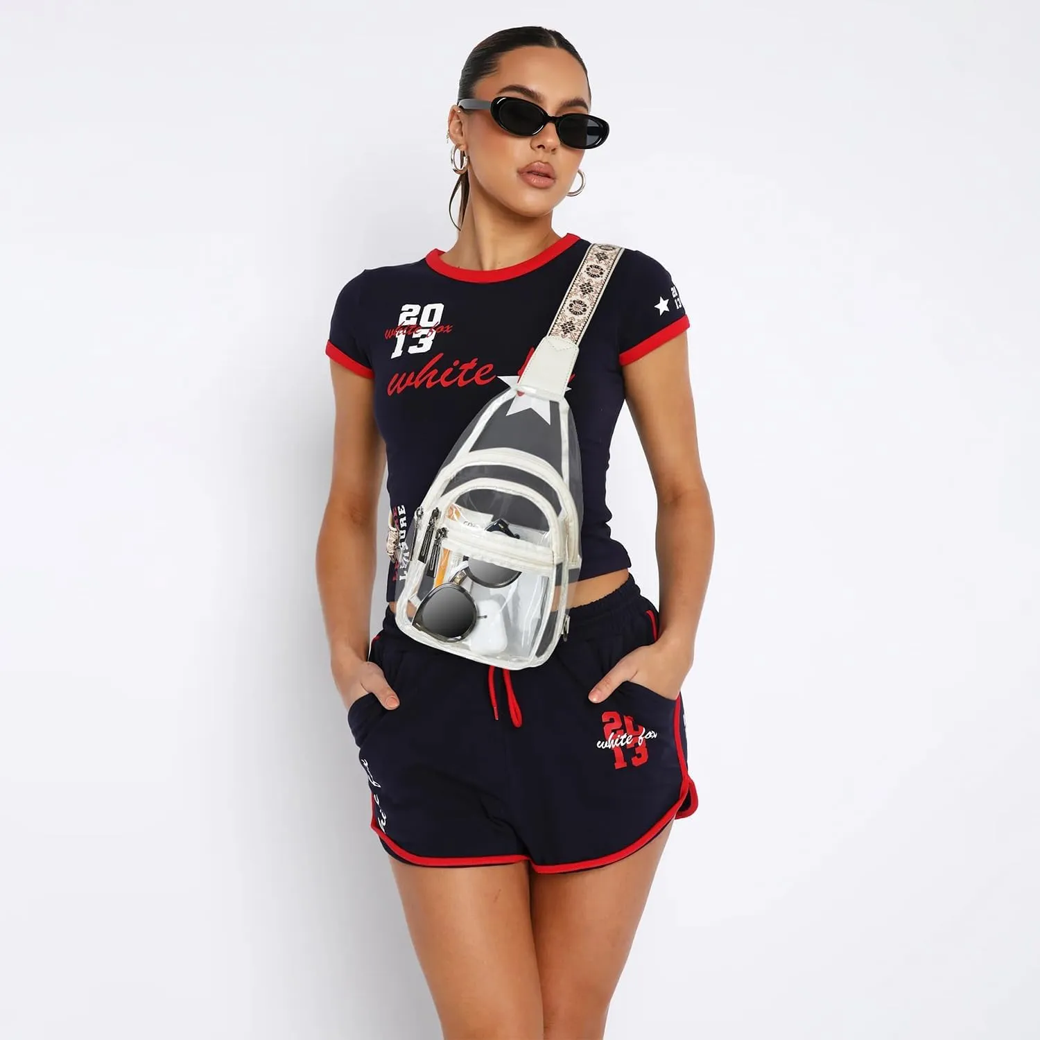 Clear Sling Bag - Stadium Approved Purse Backpack Crossbody Fanny Pack for Women & Men - Concert Events