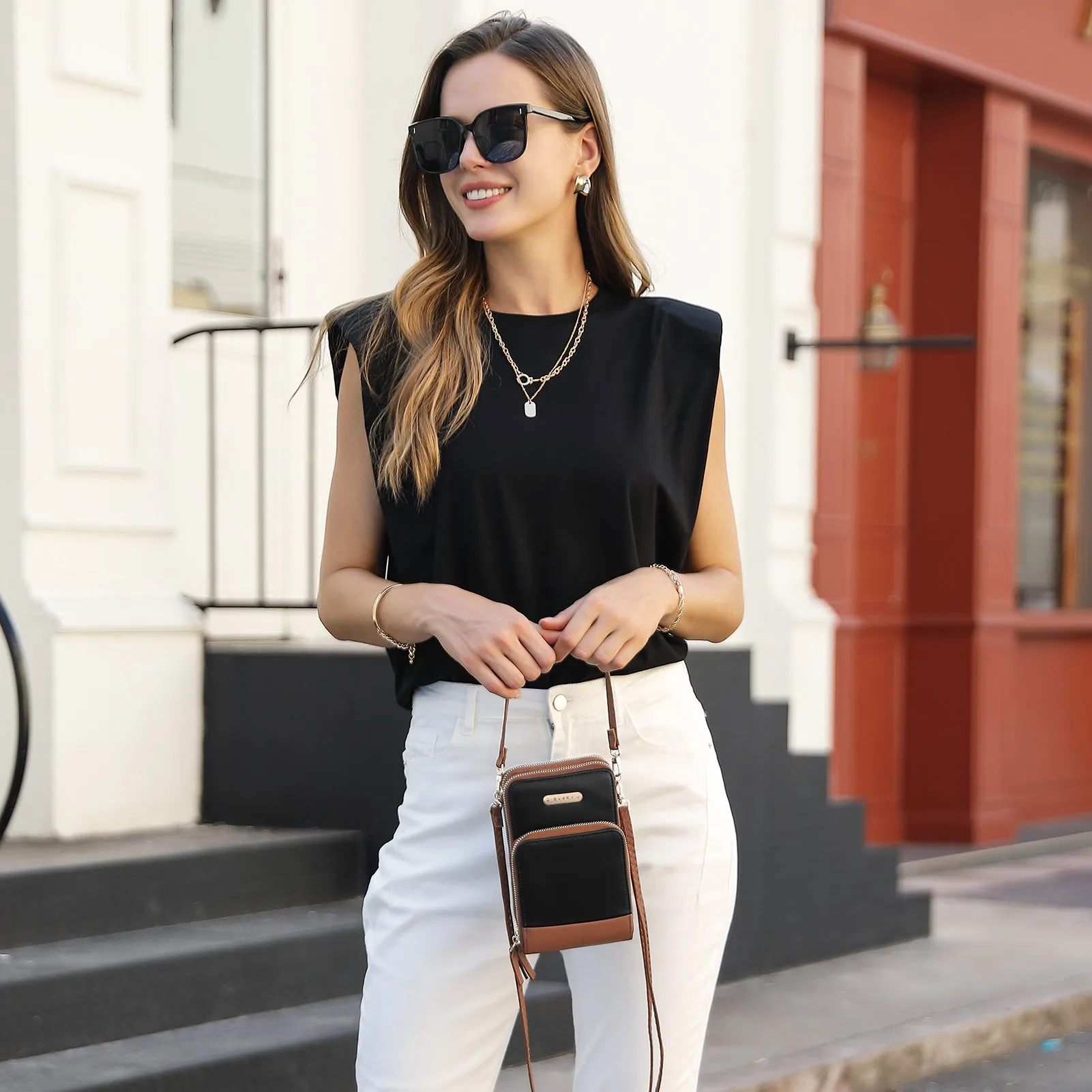 CLUCI Small Crossbody Bag for Women Leather Cellphone Shoulder Purses Fashion Travel Designer Wallet