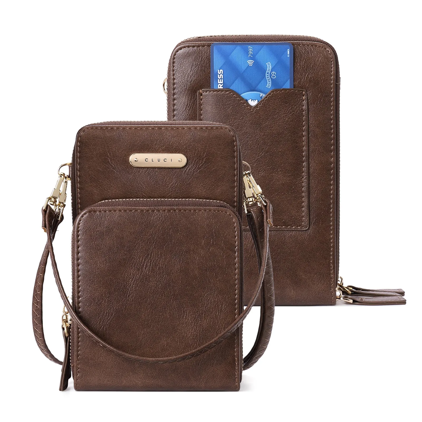 CLUCI Small Crossbody Bag for Women Leather Cellphone Shoulder Purses Fashion Travel Designer Wallet