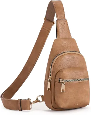 CLUCI Small Sling Bag for Women, Leather Crossbody Fanny Packs Trendy, Women's Chest Bag