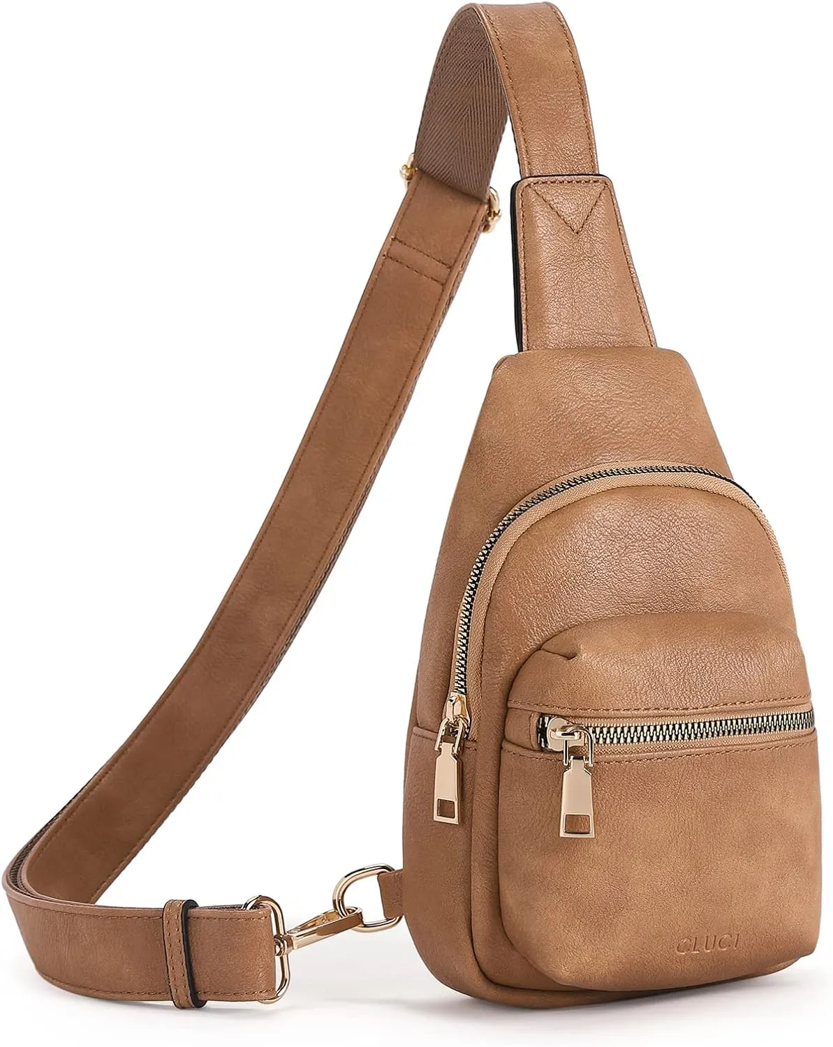 CLUCI Small Sling Bag for Women, Leather Crossbody Fanny Packs Trendy, Women's Chest Bag