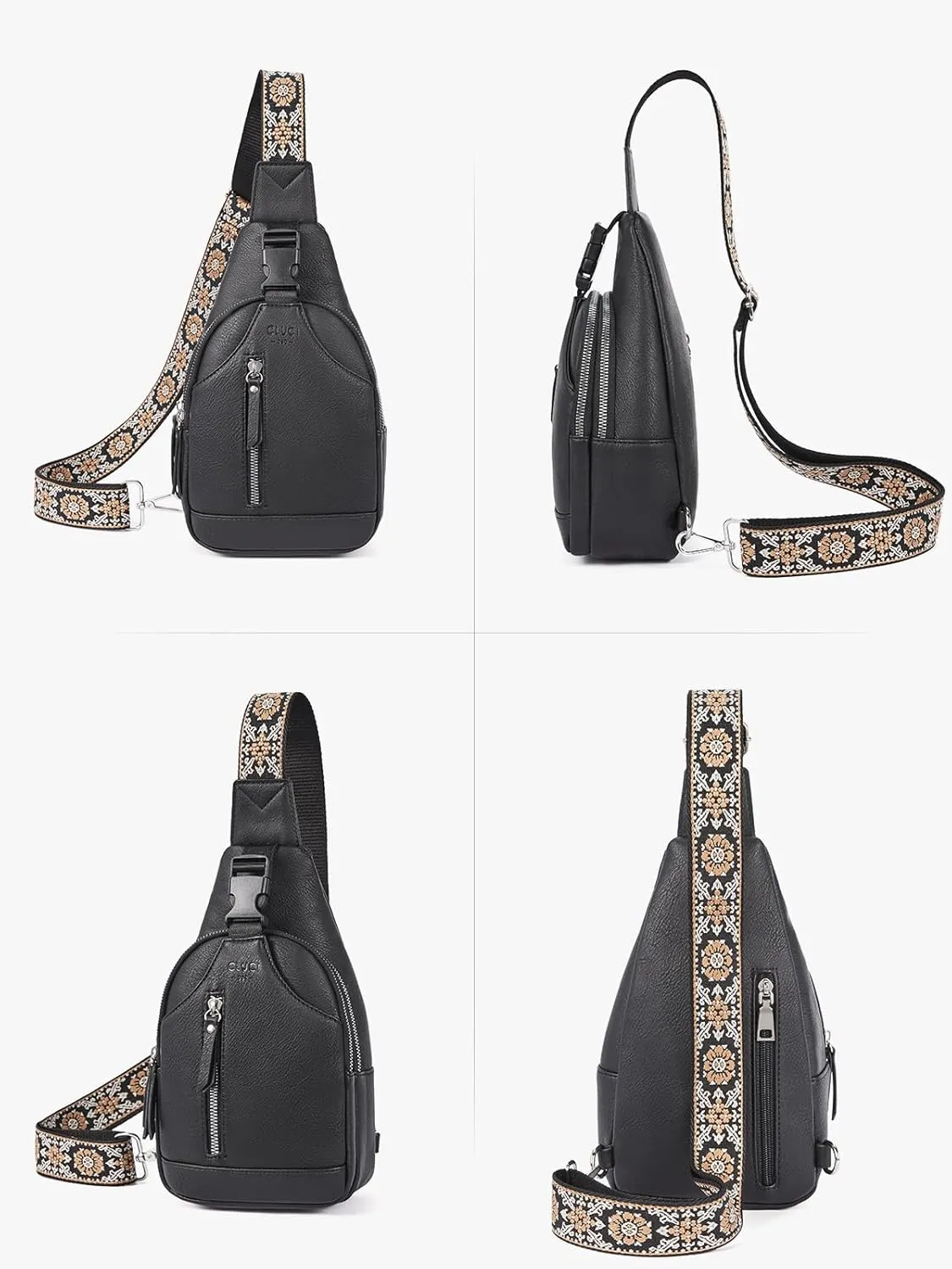 CLUCI Small Sling Bag for Women Vegan Leather Crossbody Chest Bags Trendy, Women's Fanny Pack