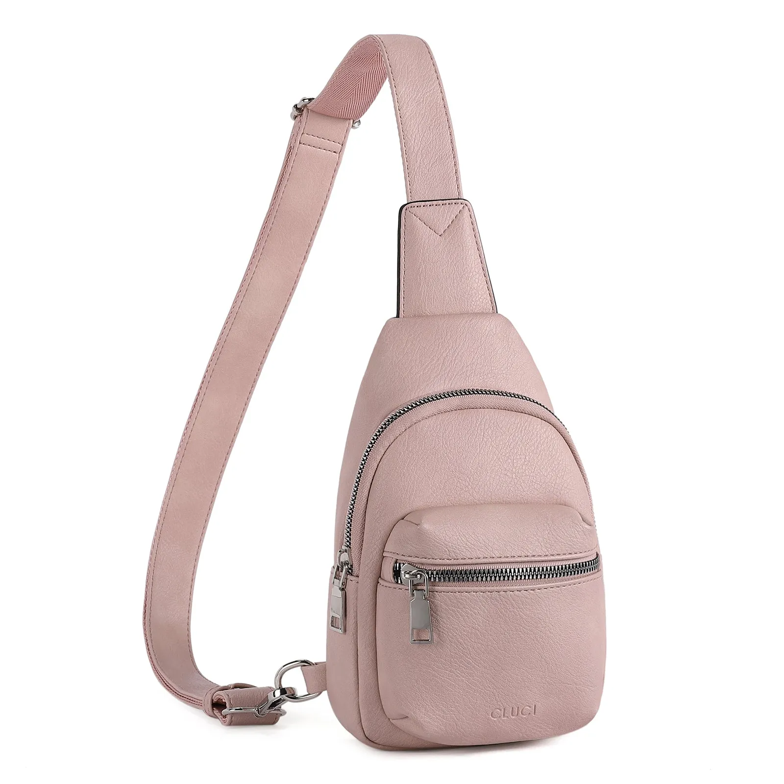 CLUCI Small Sling Bag Leather Crossbody Fanny Packs Trendy Women's Chest Bag