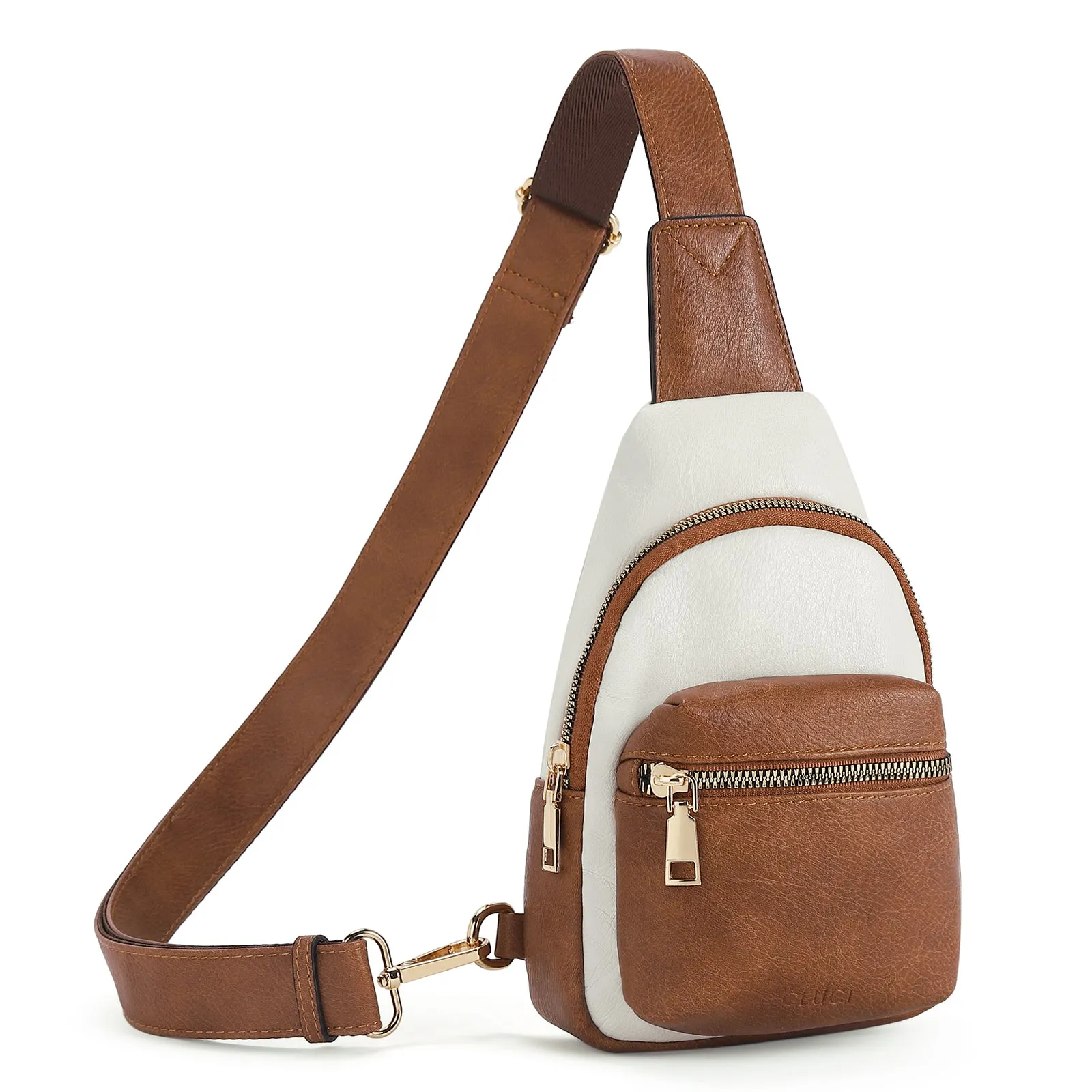 CLUCI Small Sling Bag Leather Crossbody Fanny Packs Trendy Women's Chest Bag