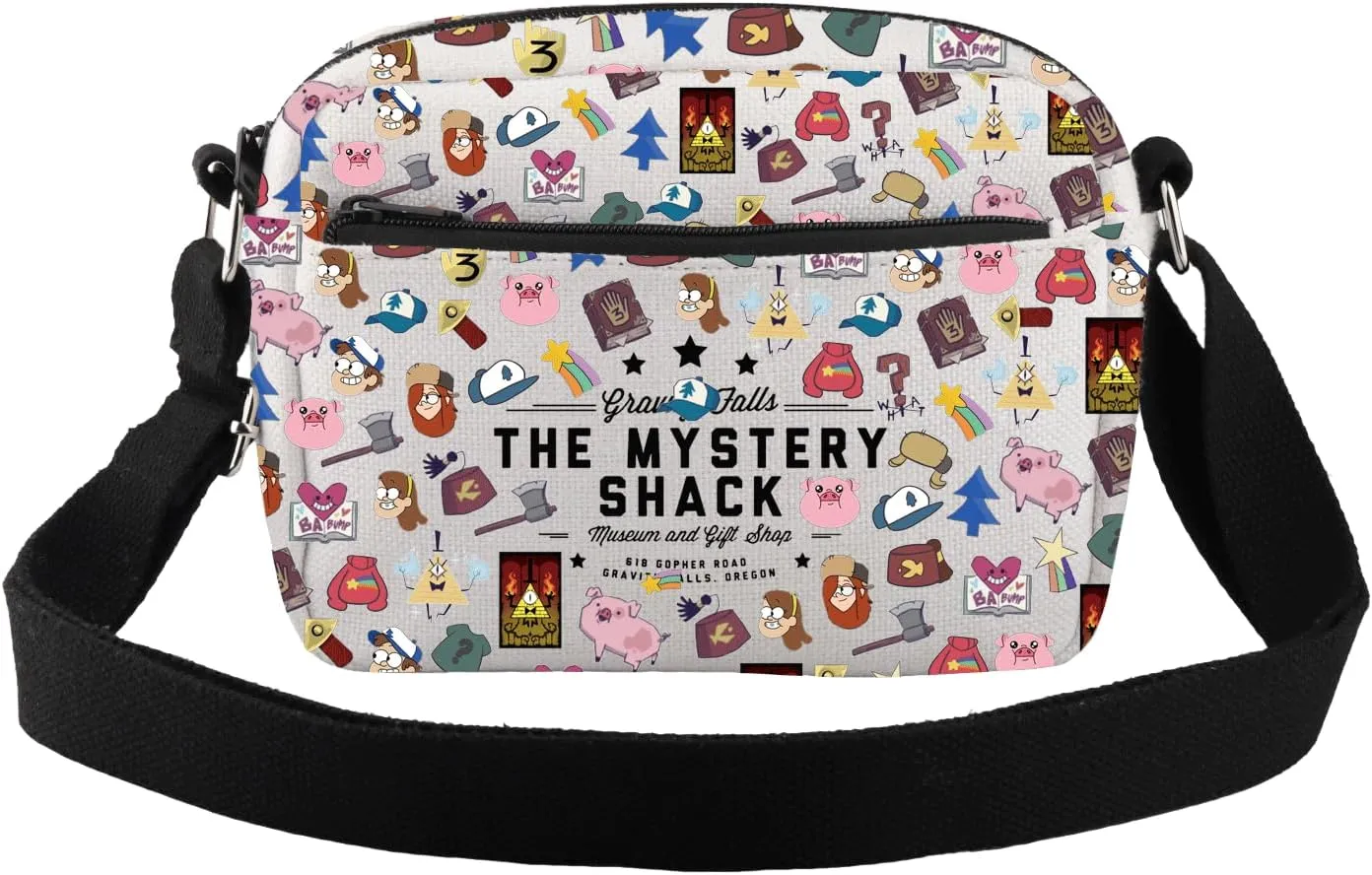 CMNIM Mystery Shack Gifts Bill C-ipher Crossbody Bag Cartoon Inspired Gifts for Cartoon Lovers Fans Family Vacation Gifts