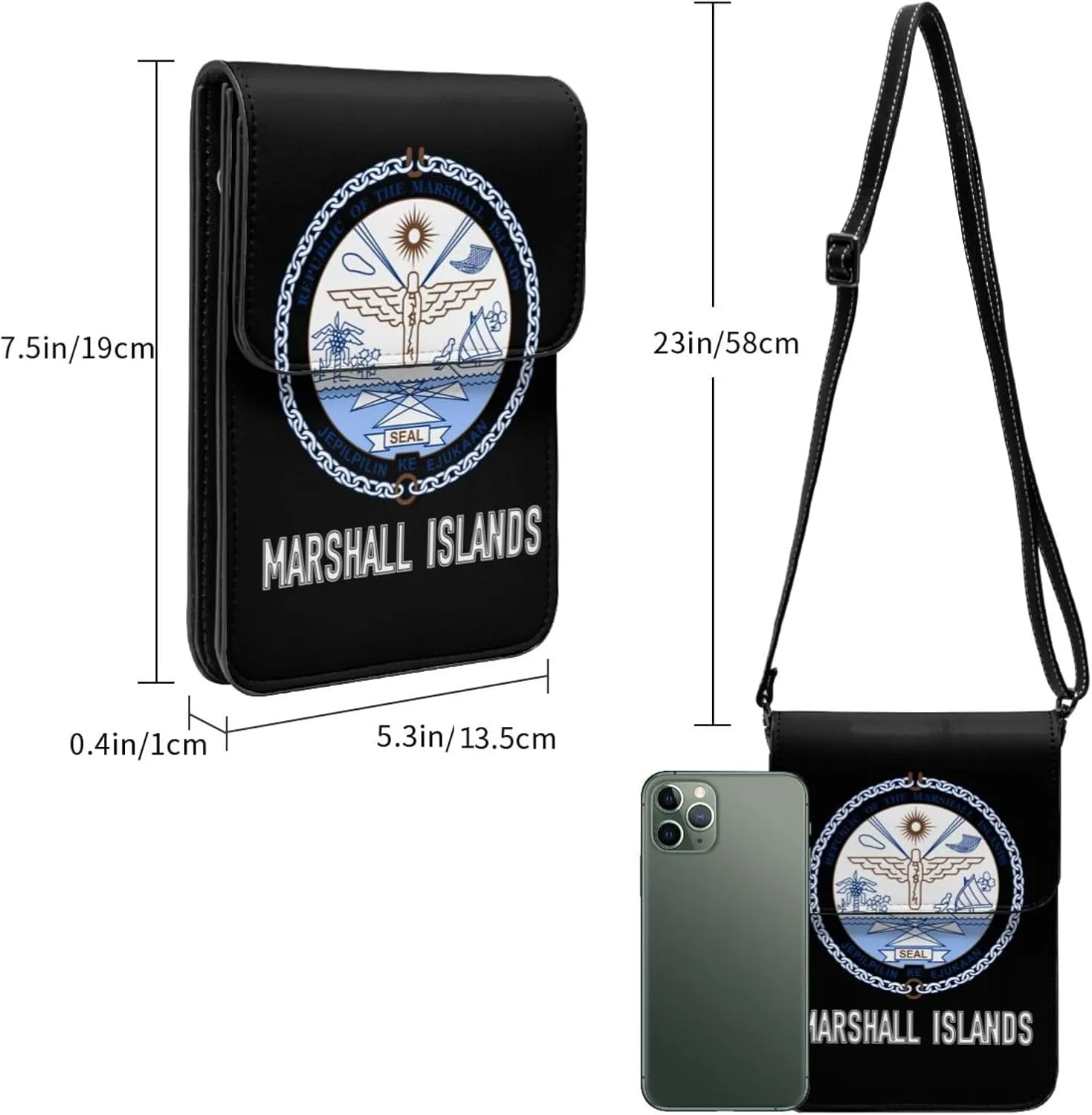 Coat of Arms of Mozambique Mozambican Flag Emblem Small Crossbody Purse Cell Phone Bag for Women