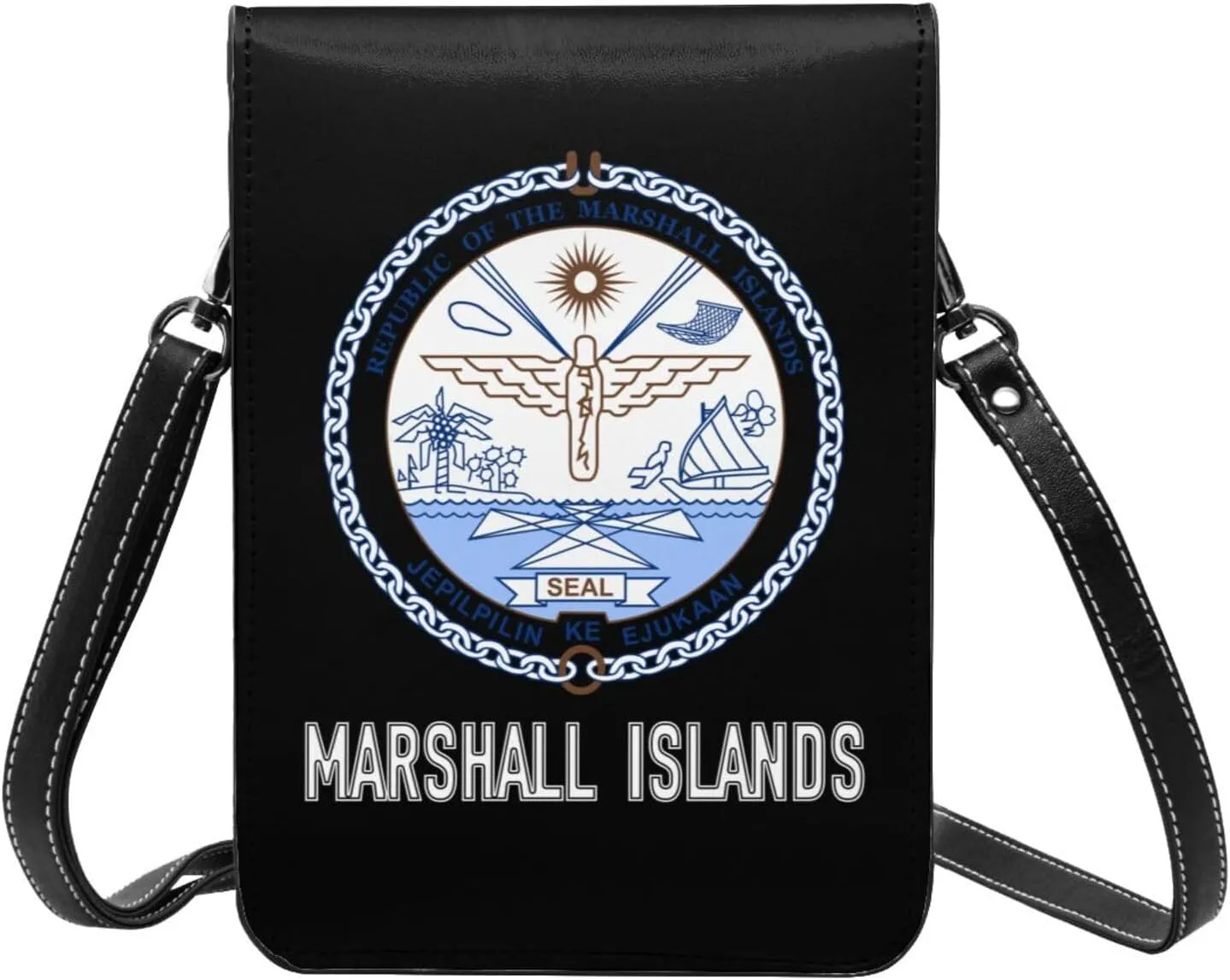 Coat of Arms of Mozambique Mozambican Flag Emblem Small Crossbody Purse Cell Phone Bag for Women
