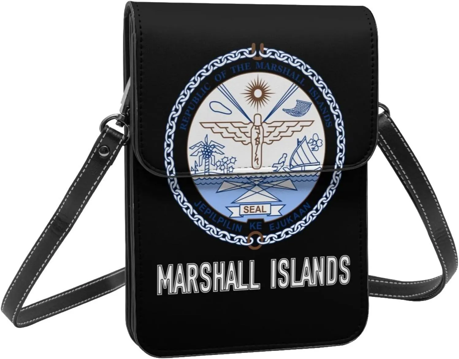 Coat of Arms of Mozambique Mozambican Flag Emblem Small Crossbody Purse Cell Phone Bag for Women