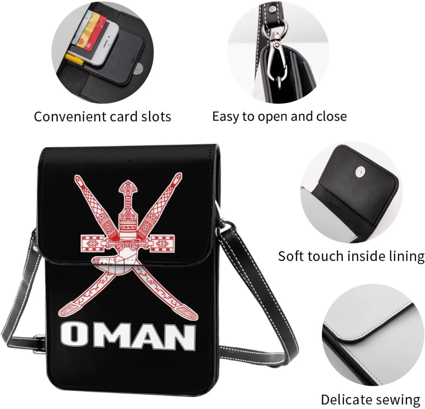 Coat of Arms of Portugal Flag Portuguese Emblem Small Crossbody Purse Cell Phone Bag for Women