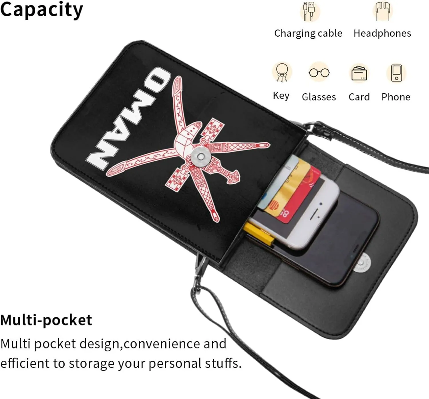 Coat of Arms of Portugal Flag Portuguese Emblem Small Crossbody Purse Cell Phone Bag for Women