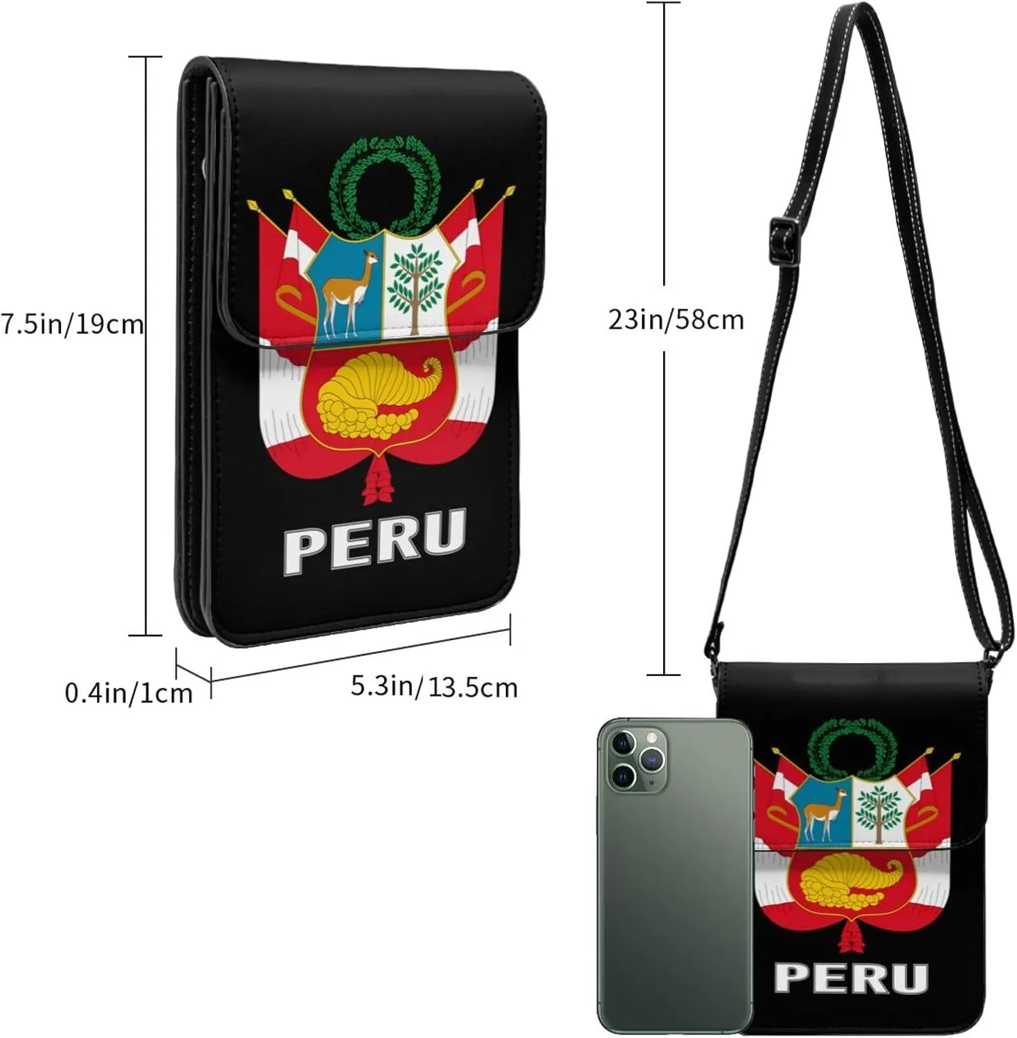 Coat of Arms of Portugal Flag Portuguese Emblem Small Crossbody Purse Cell Phone Bag for Women