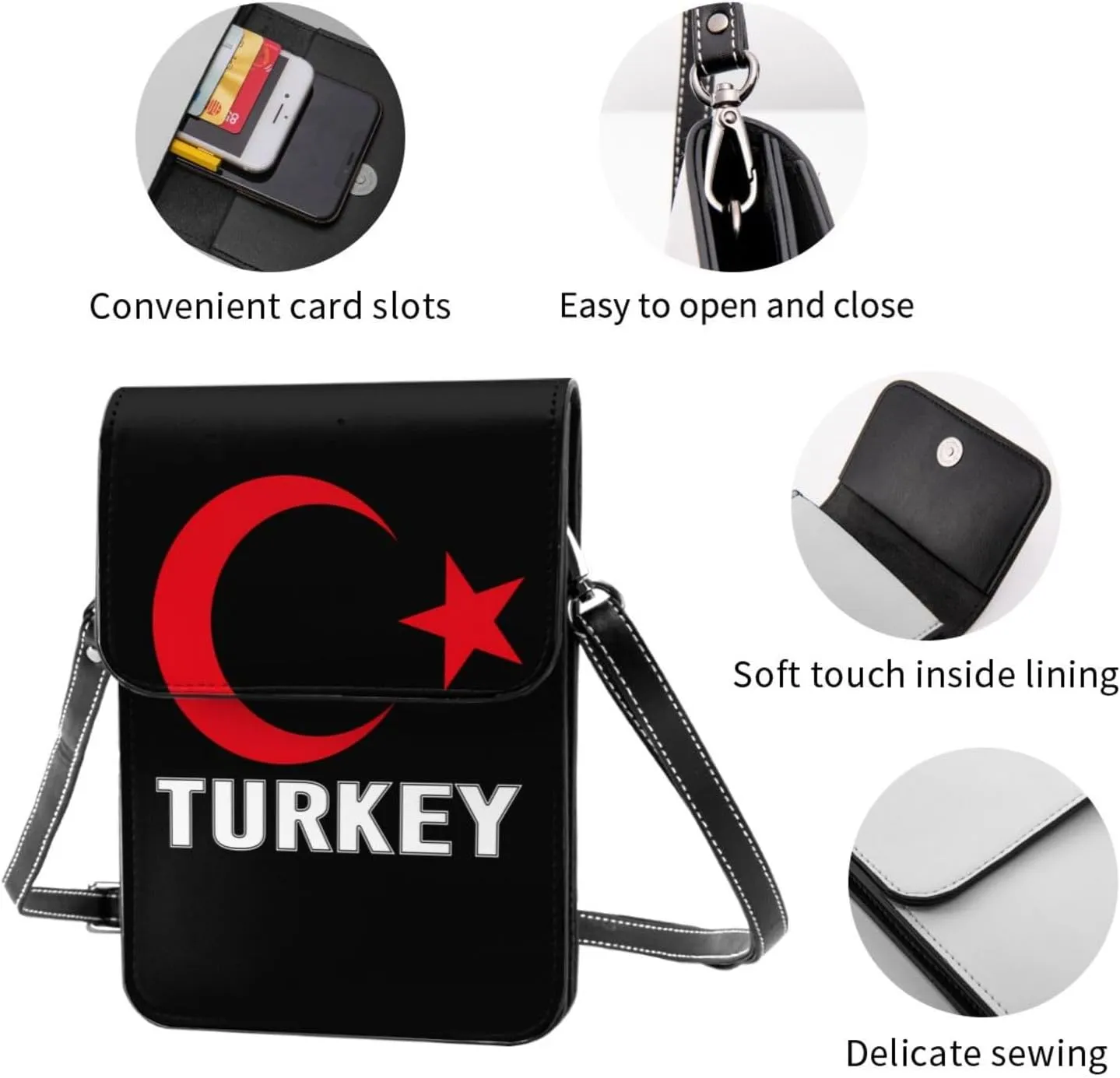 Coat of Arms of United Arab Emirates Emblem Small Crossbody Purse Cell Phone Bag for Women