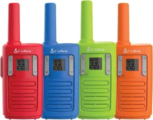 Cobra RX100 16-Mile Range Family Walkie Talkies (4-Pack) - 16-Mile-Long Range, Kid-Friendly Communication, 22 Channels, NOAA Weather Alerts, Call Alerts