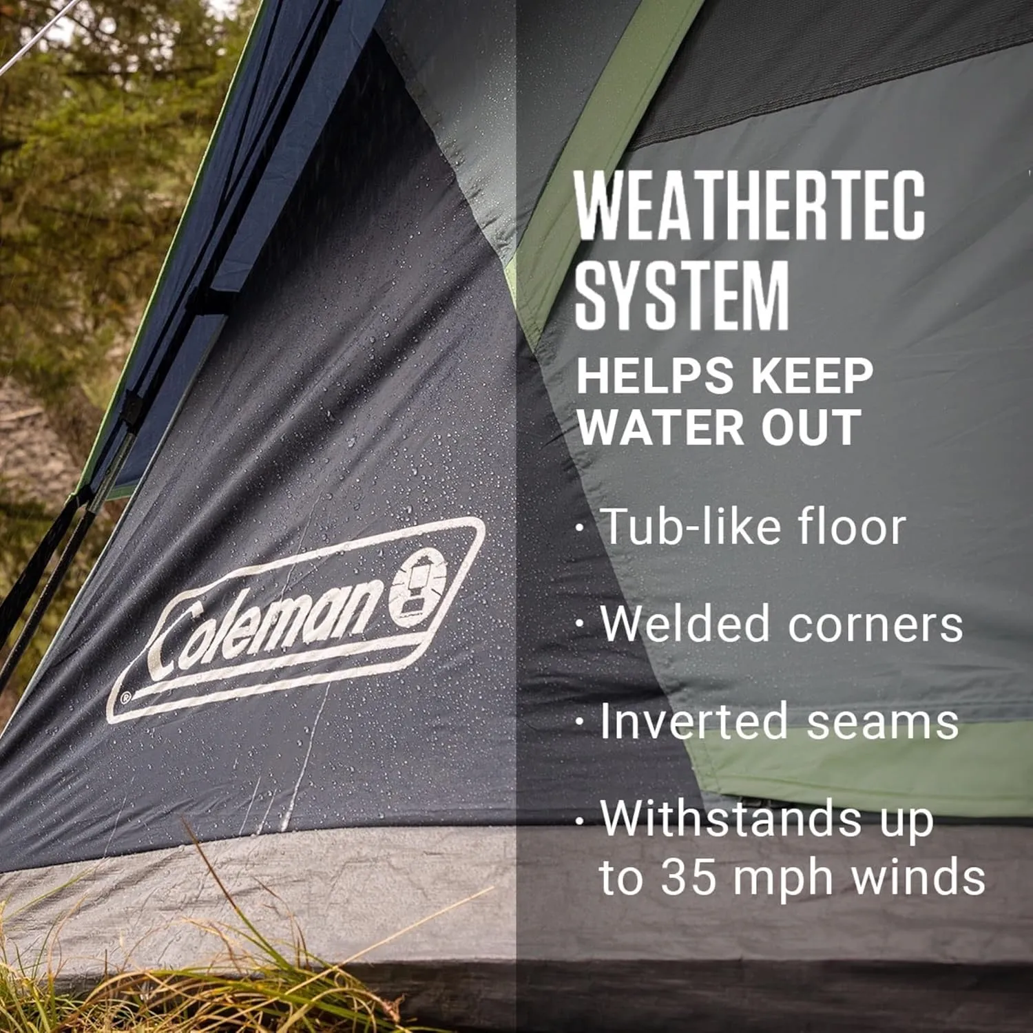 Coleman 4-Person Dark Room Skydome Camping Tent, Blue