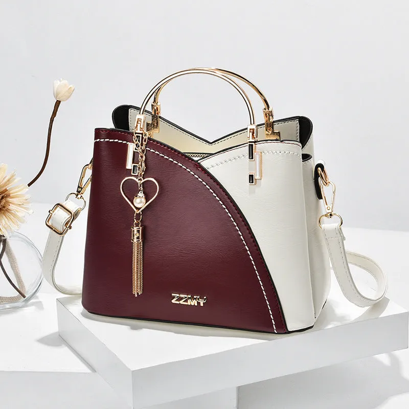 Color-matching Korean Style Contrast Color Large Crossbody Bags