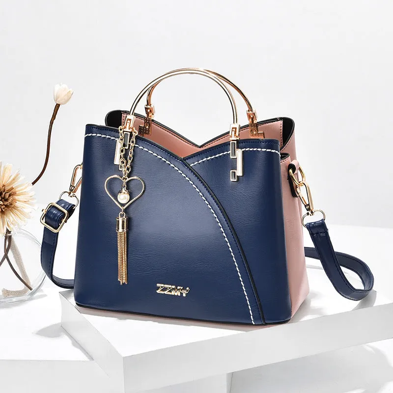 Color-matching Korean Style Contrast Color Large Crossbody Bags