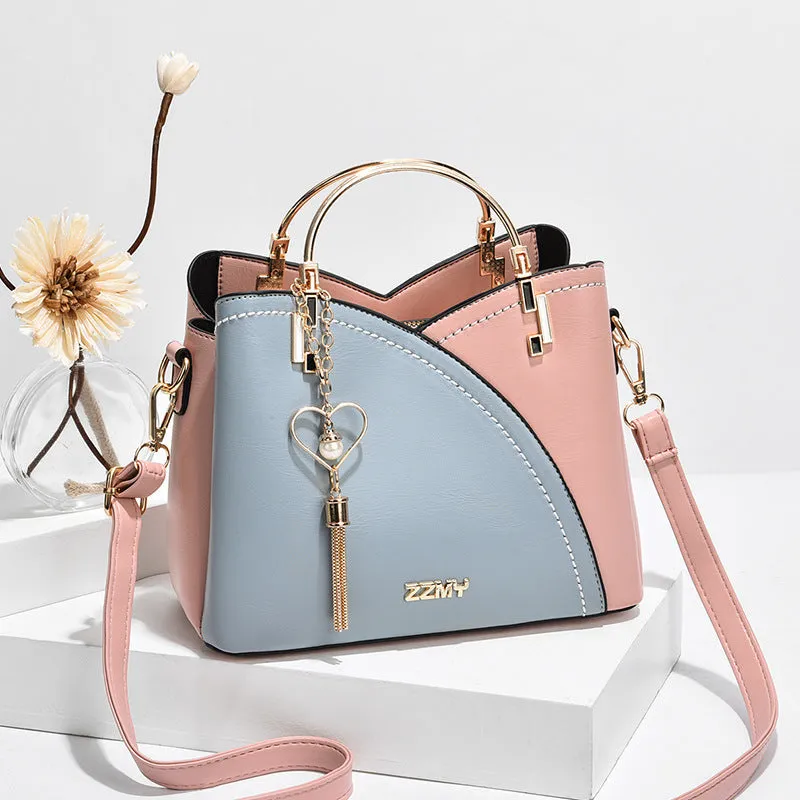 Color-matching Korean Style Contrast Color Large Crossbody Bags