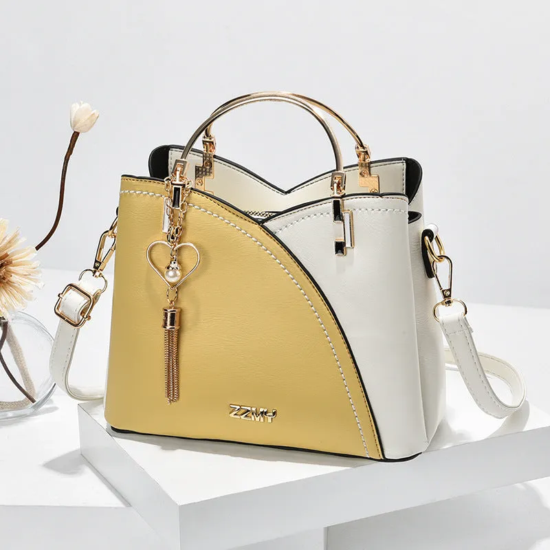 Color-matching Korean Style Contrast Color Large Crossbody Bags