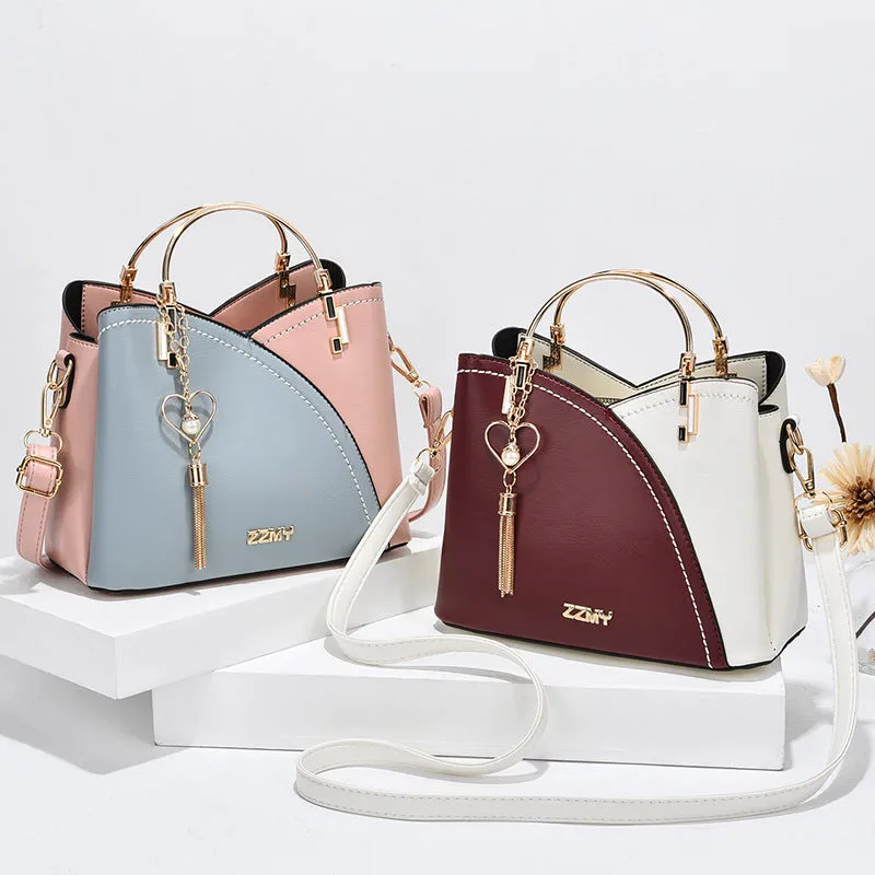 Color-matching Korean Style Contrast Color Large Crossbody Bags