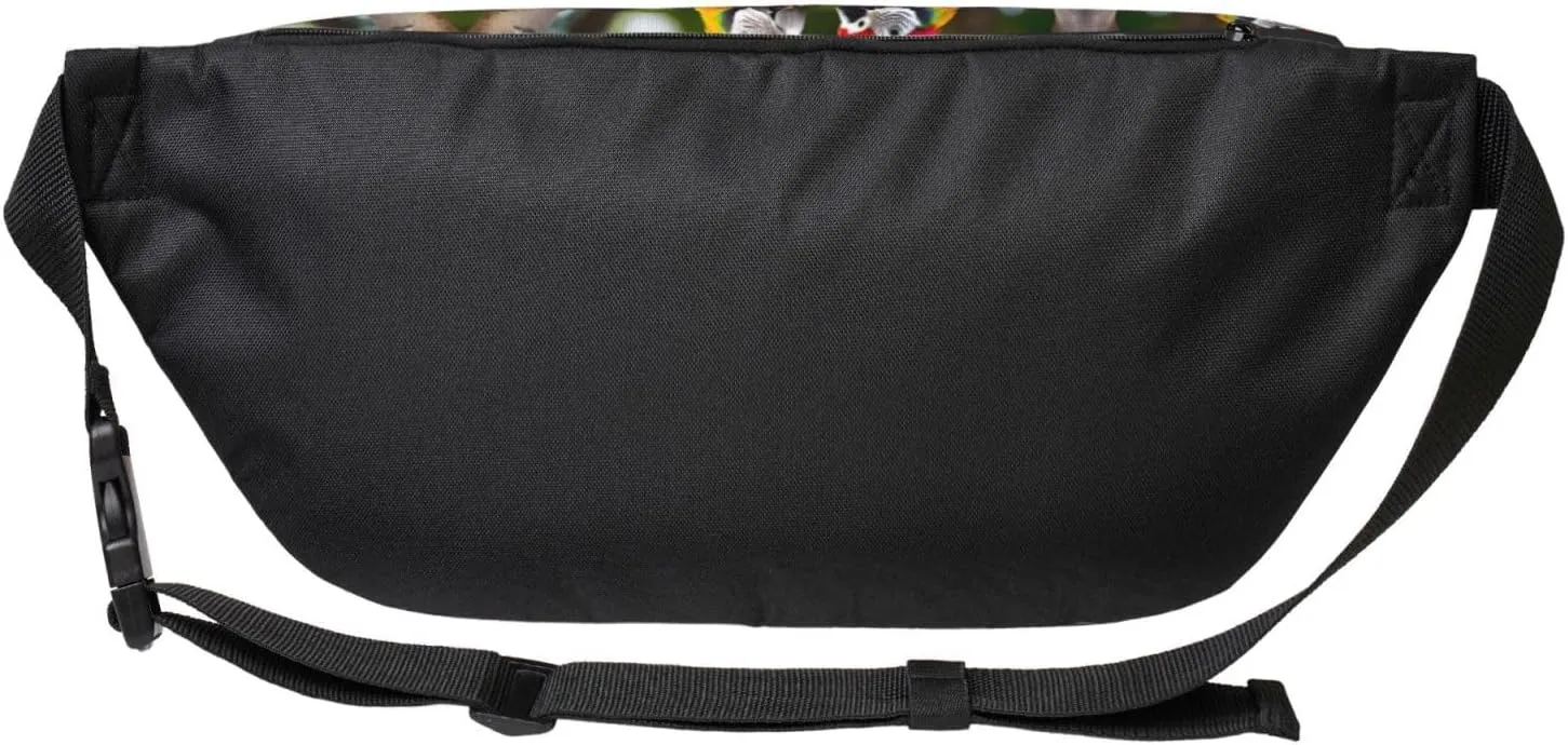 Colorful Parrots On Tree Fanny Pack Crossbody Sling Bag â€“ Zipper Pockets for Travel, Hiking, Cycling, Workouts, and Everyday Use