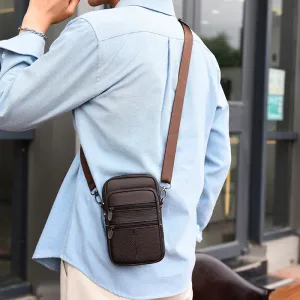 Comfortable Men's Genuine Leather Mobile Stall Phone Bags