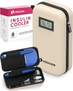 Compact Diabetic Insulin Cooler Travel Case TSA Approved - Insulin Travel Case with a Digital Thermometer to Keep Medicine Cool While Traveling & Add Peace of Mind On The Go - insulin pen travel case