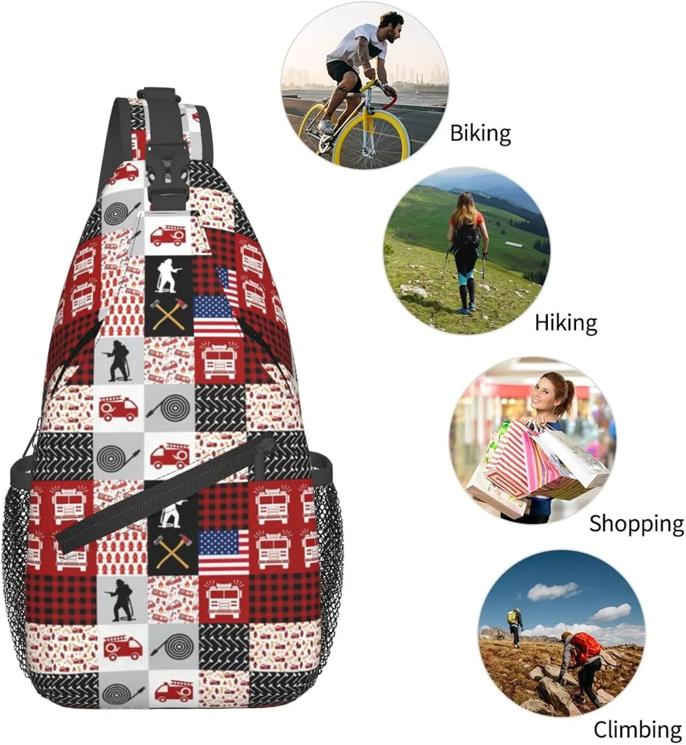 Construction Machinery Truck Crossbody Bag Adjustable Sling Bag Casual Chest Bags Travel Shoulder Backpack