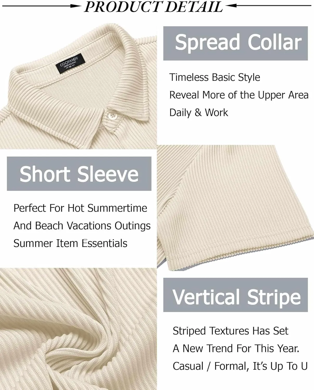 COOFANDY Men's Casual Shirts Short Sleeve Button Down Shirt for Men Wedding Beach Fashion Shirt