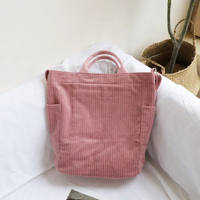 Corduroy Canvas Korean Style Artistic Simple Mori Crossbody Bags