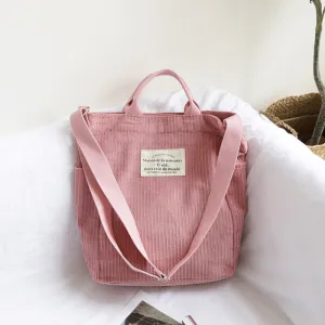Corduroy Canvas Korean Style Artistic Simple Mori Crossbody Bags