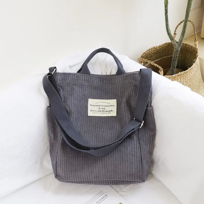 Corduroy Canvas Korean Style Artistic Simple Mori Crossbody Bags