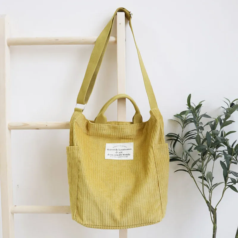 Corduroy Canvas Korean Style Artistic Simple Mori Crossbody Bags