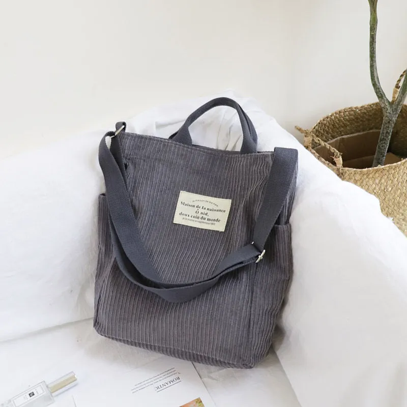 Corduroy Canvas Korean Style Artistic Simple Mori Crossbody Bags