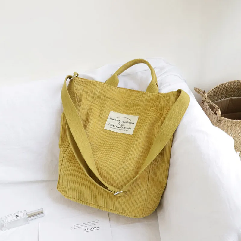 Corduroy Canvas Korean Style Artistic Simple Mori Crossbody Bags