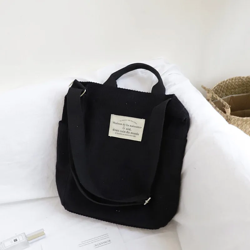 Corduroy Canvas Korean Style Artistic Simple Mori Crossbody Bags