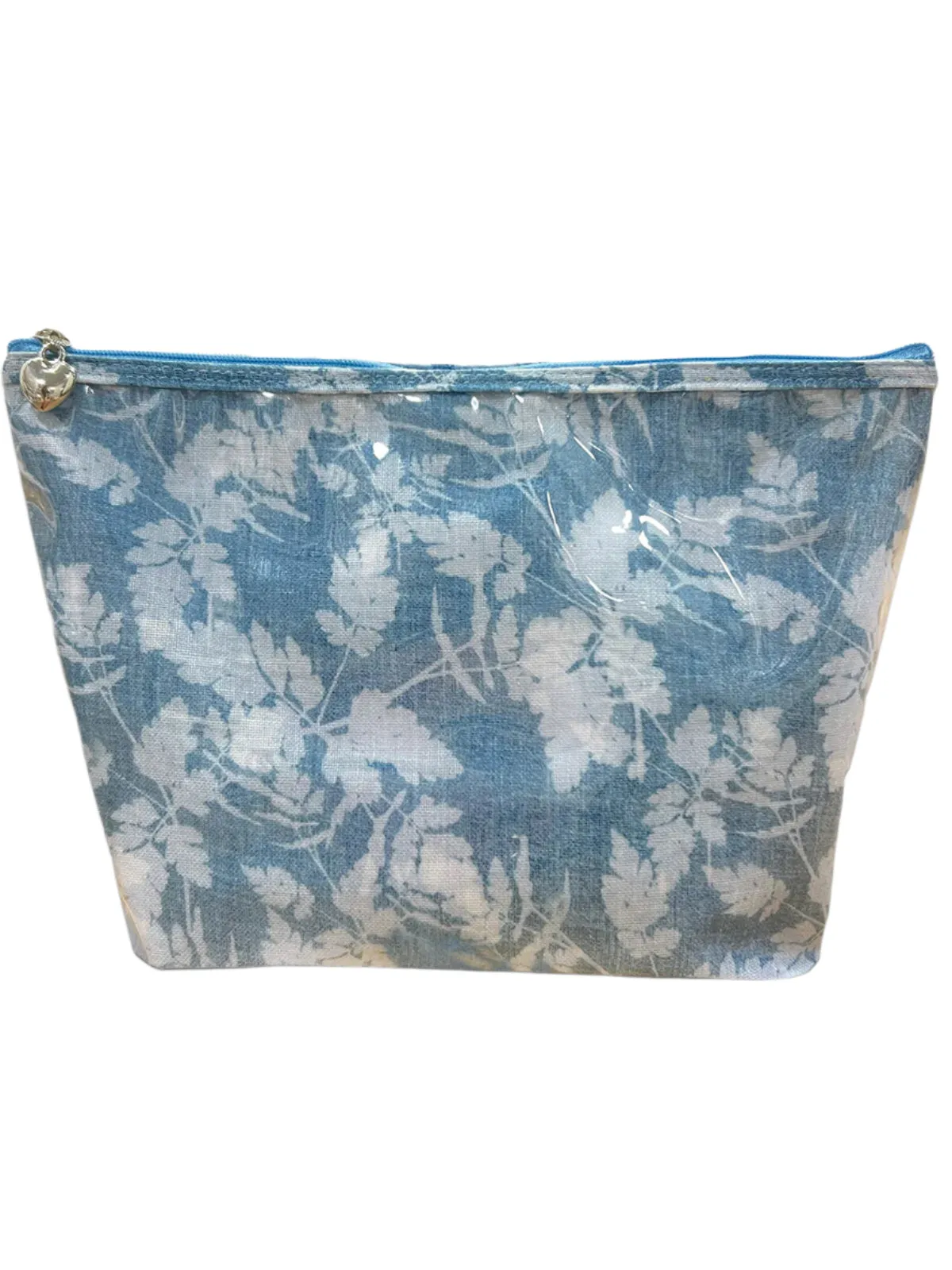 Cosmetic Bag (Medium), Floral Denim