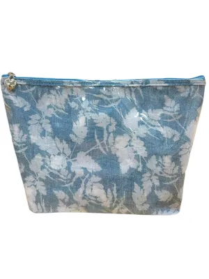 Cosmetic Bag (Medium), Floral Denim
