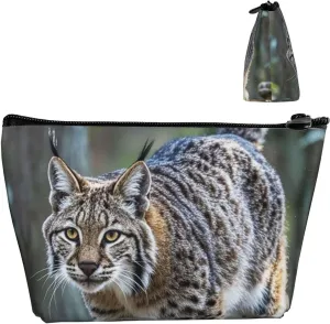 Cosmetic Bag Portable Makeup Bag Wild bobcat Toiletry Bag Large Capacity Zipper Pouch Waterproof Toiletry Pouch Makeup Organizer Case for Women Men