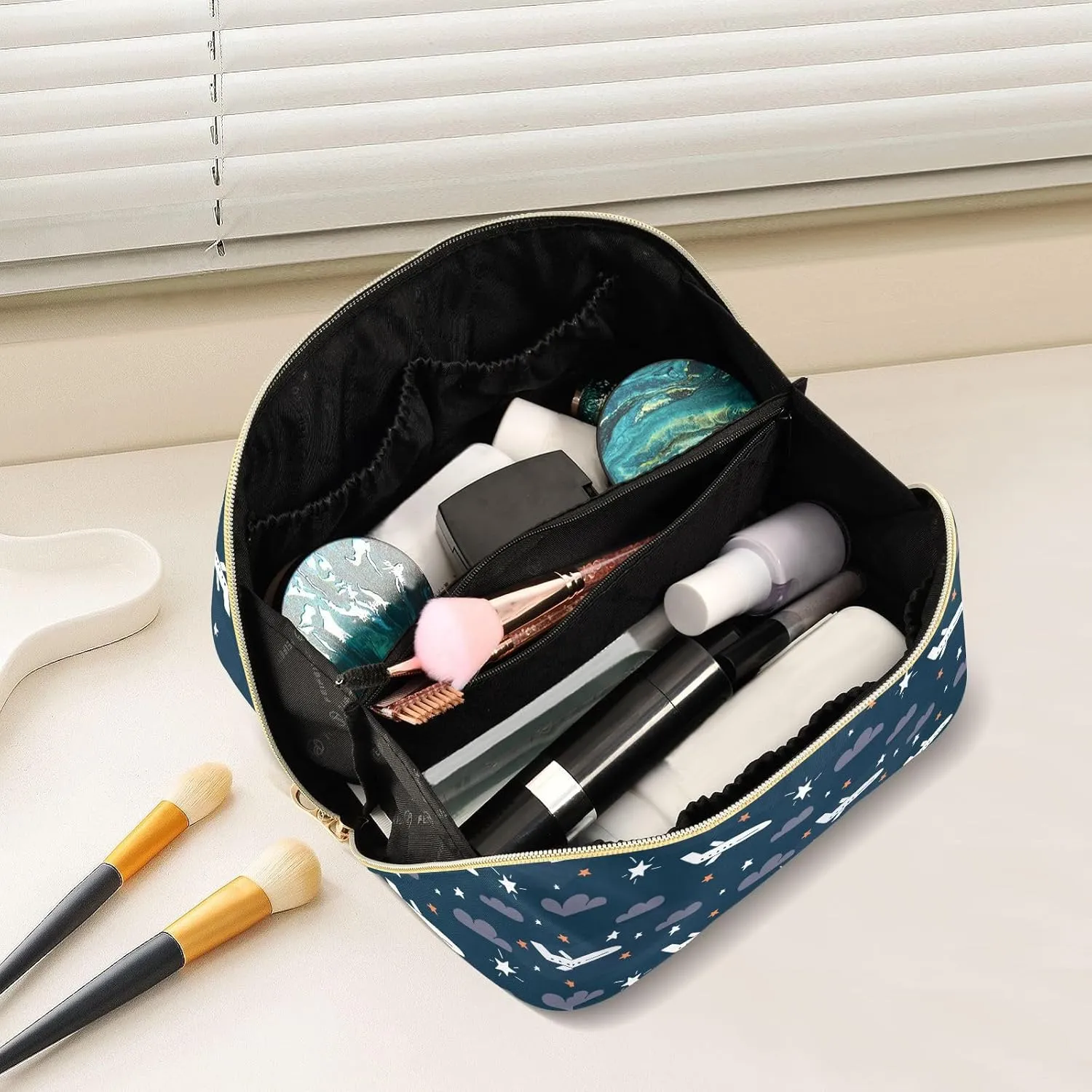 Cosmetic Bag Rhombus Makeup Pouch Portable Makeup Bag for Travel Essentials