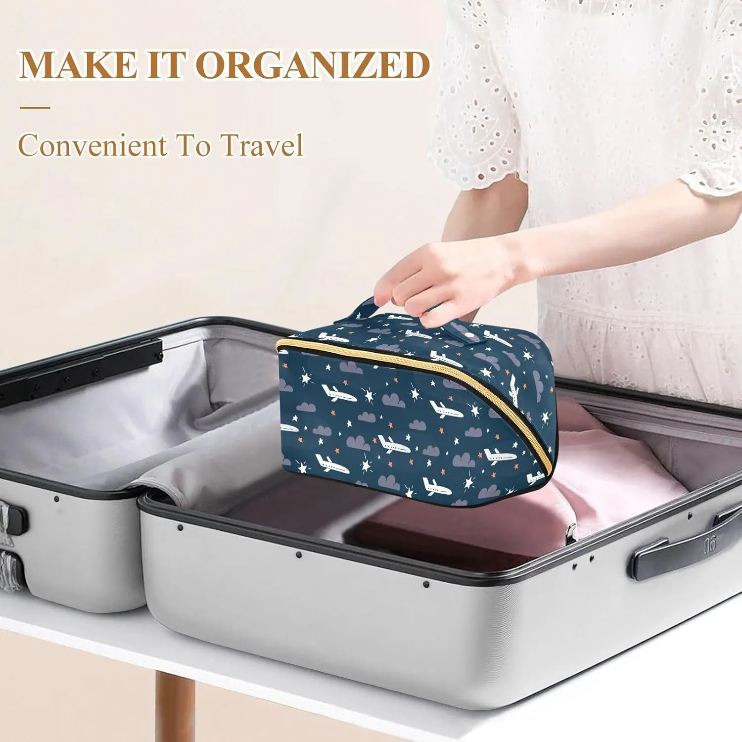 Cosmetic Bag Rhombus Makeup Pouch Portable Makeup Bag for Travel Essentials