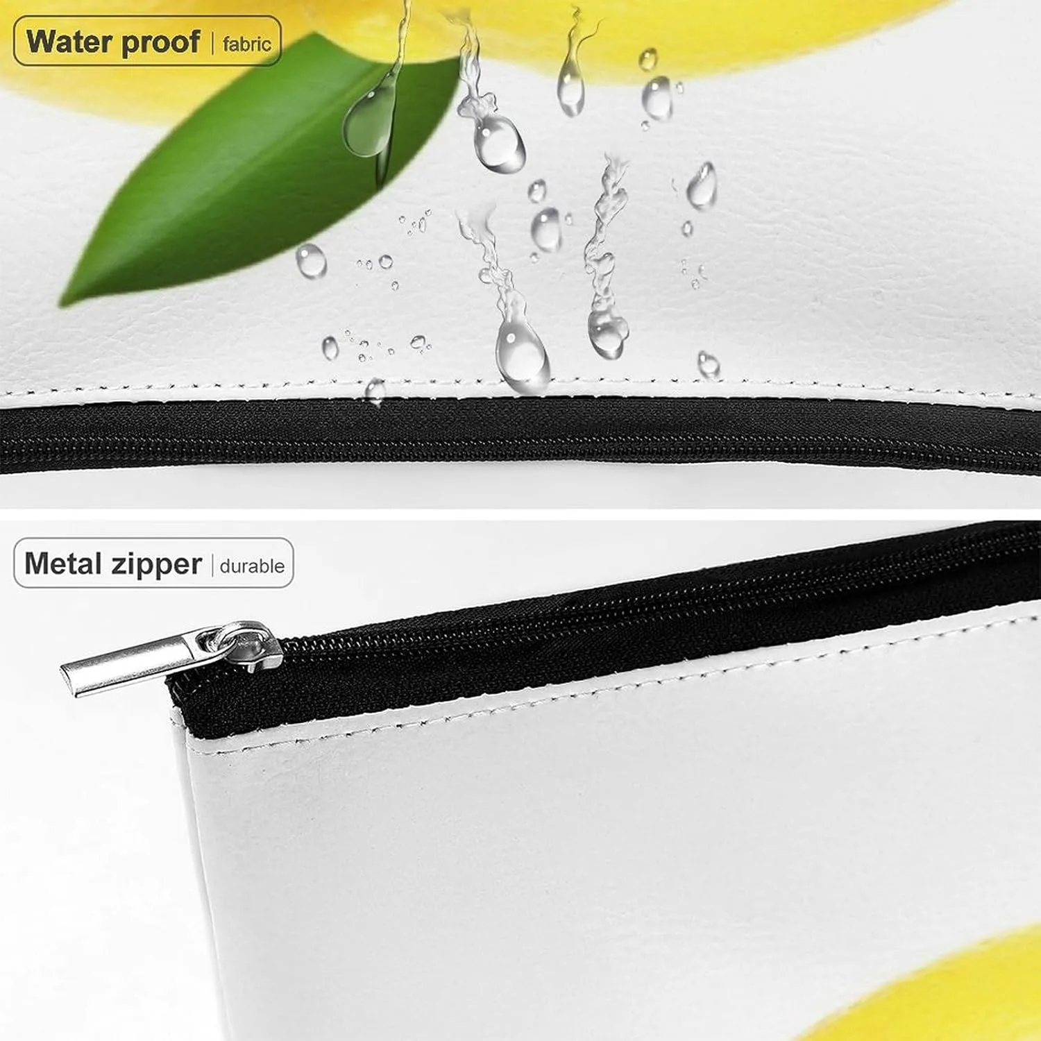 Cosmetic Bag Travel Makeup Bag Waterproof Toiletry Bag Lemon Makeup Organizer Case Portable Toiletry Pouch Large Capacity Zipper Pouch for Women Men