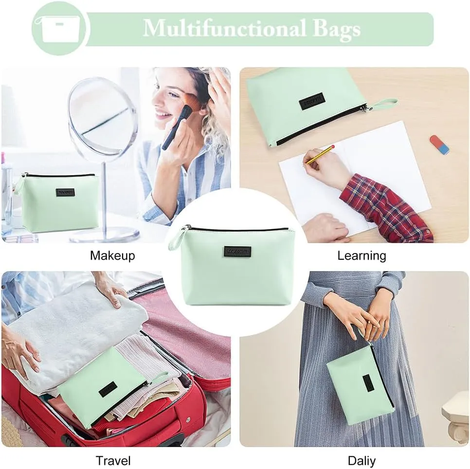 Cosmetic Bags for Women Small Makeup Bag for Purse Pu Leather Makeup Pouch Travel Makeup Bag with Zipper Make Up Bag for Travelling