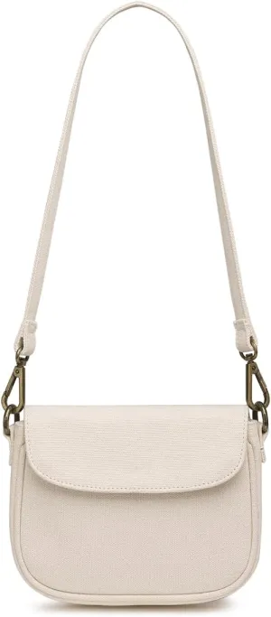 cotton canvas Magnetic buttons Crossbody bag with removable long and short shoulder strap