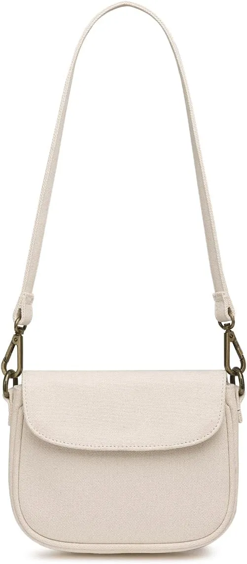 cotton canvas Magnetic buttons Crossbody bag with removable long and short shoulder strap