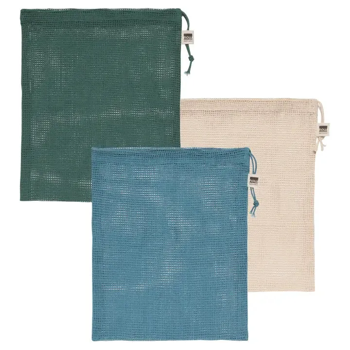 Cotton Mesh Produce Bag Set - Blues