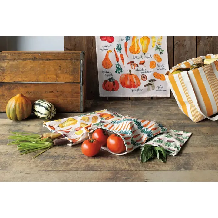 Cotton Solid Produce Bag Set - Veggie Stand