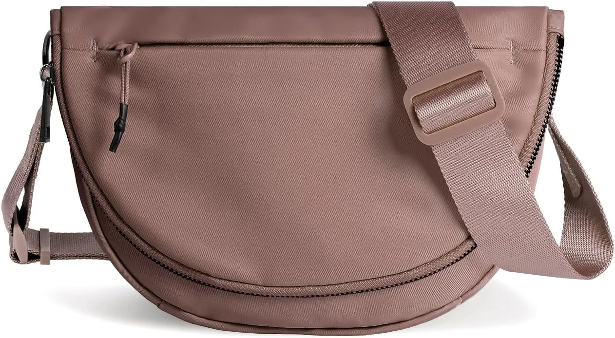 Crescent Bag for Women and Men, Fashion Medium Nylon Folding Crescent Moon Bag Single Shoulder Bag with Adjustable Strap