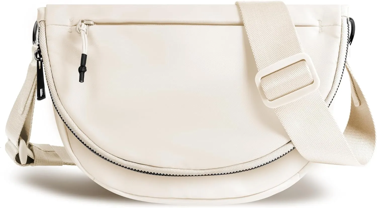 Crescent Bag for Women and Men, Fashion Medium Nylon Folding Crescent Moon Bag Single Shoulder Bag with Adjustable Strap