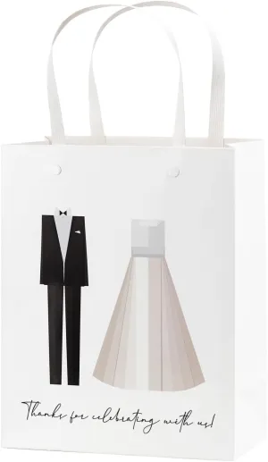 Crisky Thanks for Celebrating with Us Wedding Thank You Gift Bags 25 pcs for Hotel Guests, 10" X8" X4"