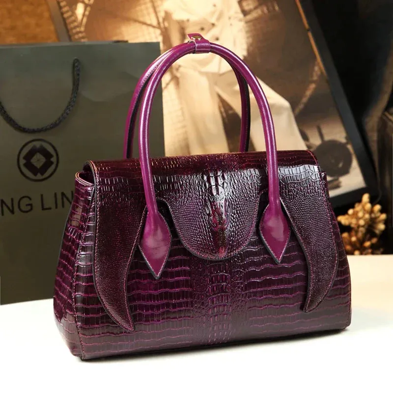 Crocodile Pattern Leather Crossbody Multi-layer Bags